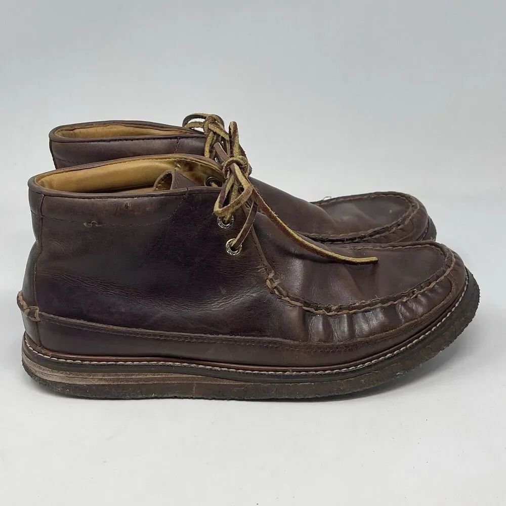 Sperry Gold Cup Chukka Boots Mens 8.5 M Brown Leather Crepe Sole Preppy Casual